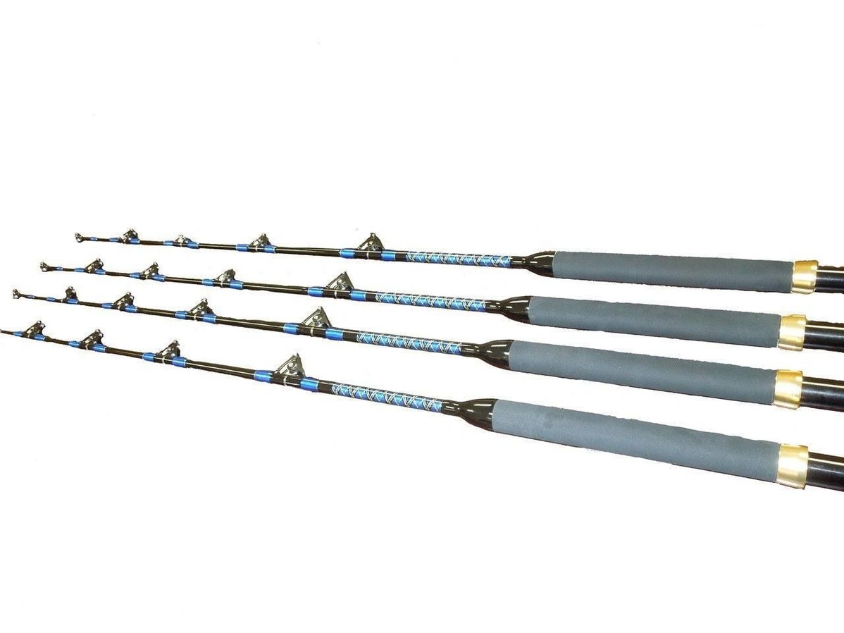 4 Saltwater 50-80 lb. All Roller Guide Fishing Rods