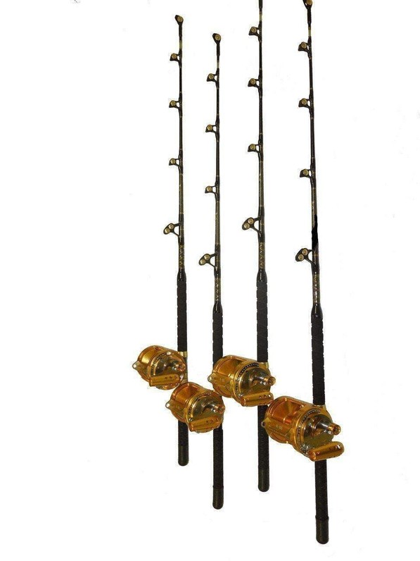 80 Wide 2 Speed Fishing Reels, 160-200 lb. Rods