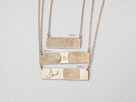Actual Fingerprint Necklace with Actual Handwriting