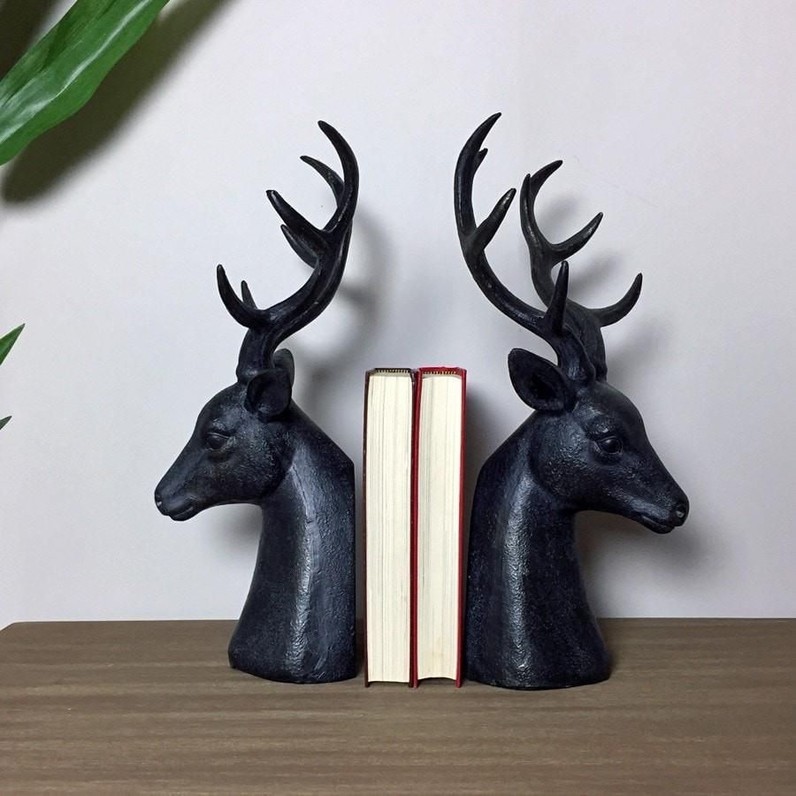 Antiqued Stag Bookends