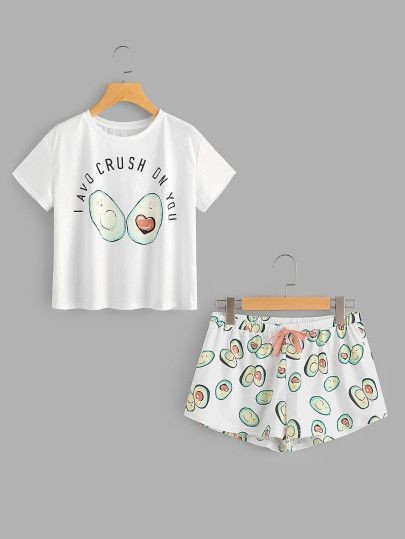Avocado Print Pajama Set