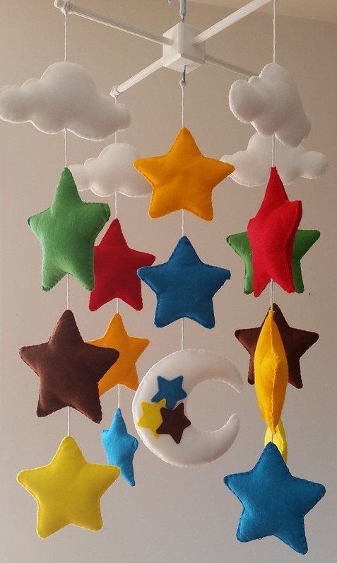 Baby cot mobile - stars mobile