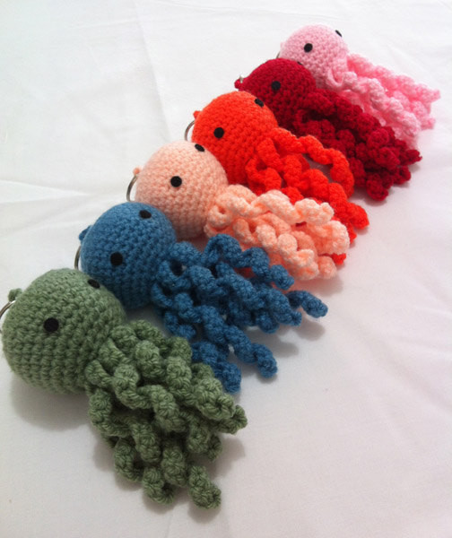 Batch Octopus 6 colors crochet keychain