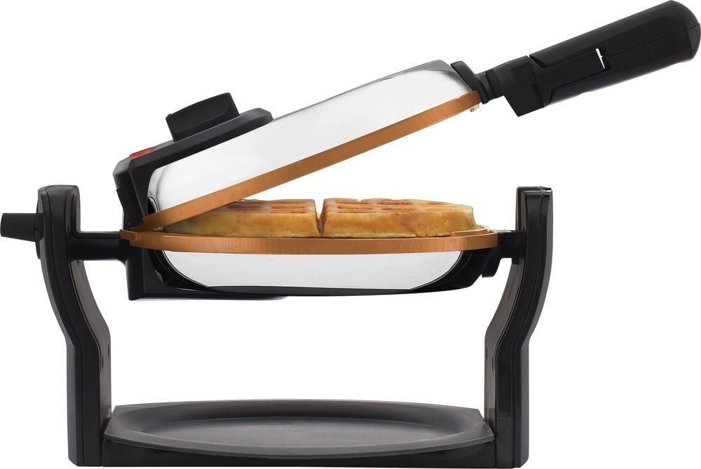 Bella - Belgian Flip Waffle Maker - Black/silver