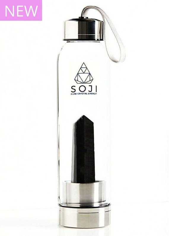 Black Obsidian Crystal Elixir Water Bottle