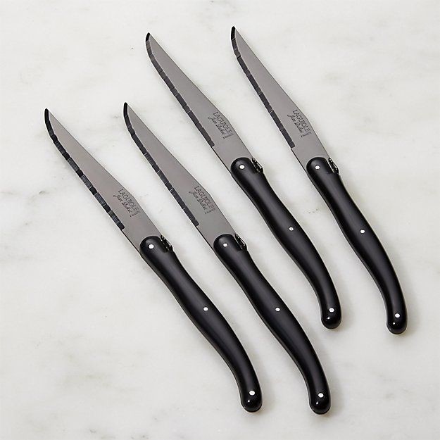 Black Steak Knives, Set of 4