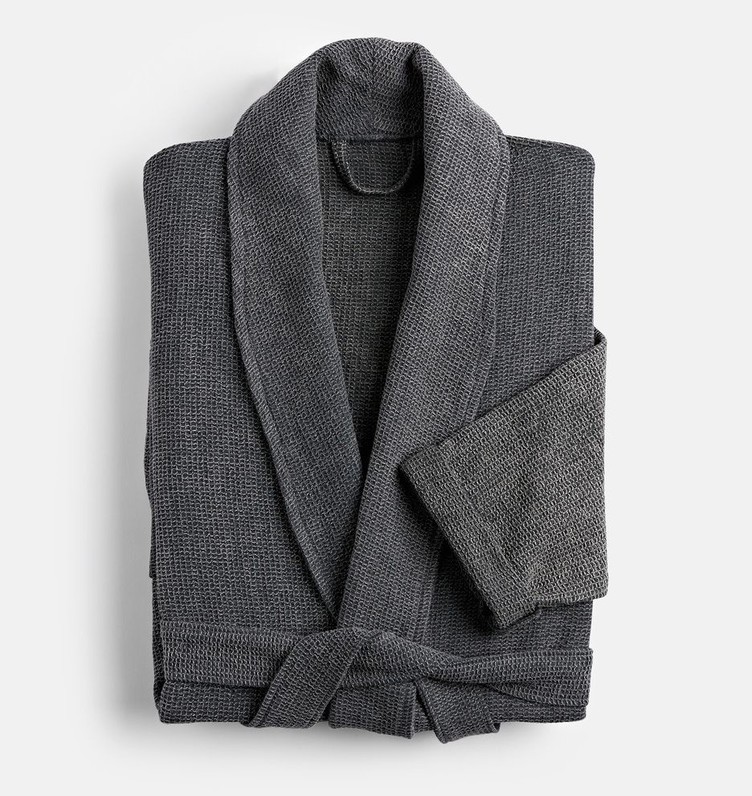 Black Stonewashed Bathrobe