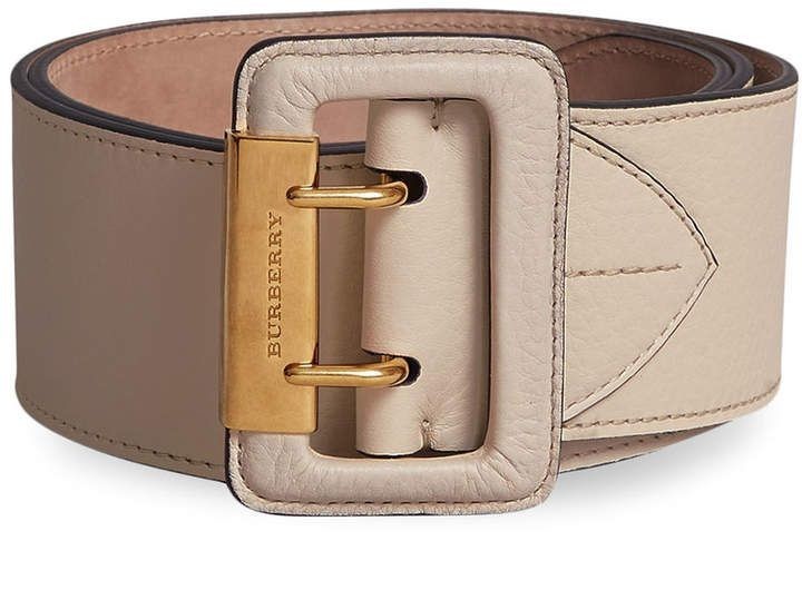 Burberry Double Pin Buckle Leather Belt