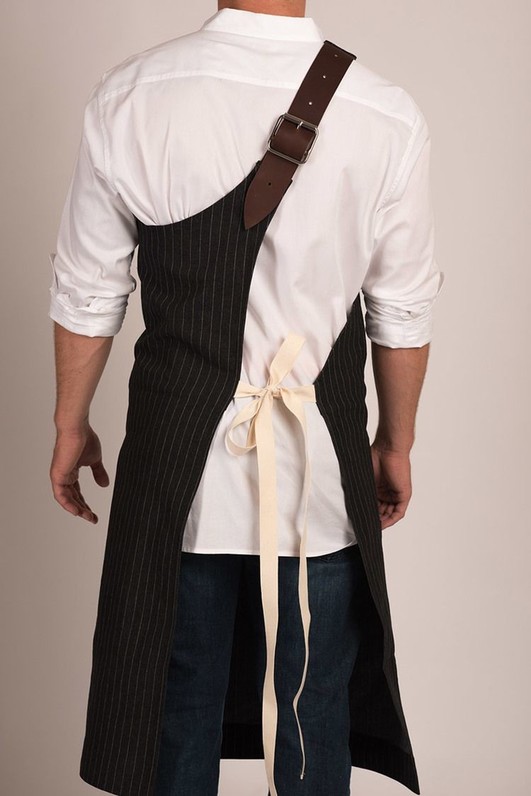 Butcher Apron: Pinstripe Grey or Pinstripe Black