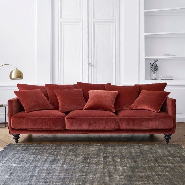 Canapé fixe Lazare, en velours