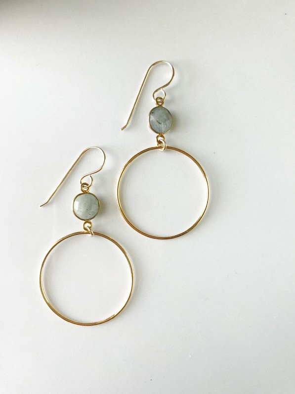 Circle Drop Stoned Earrings