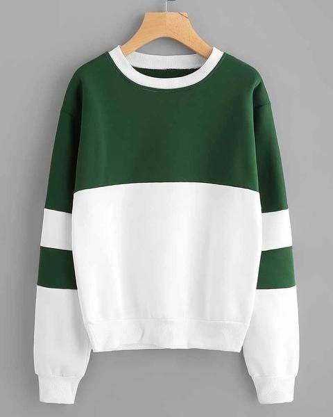 Color Block Contrast Drop Shoulder Sweatshirt