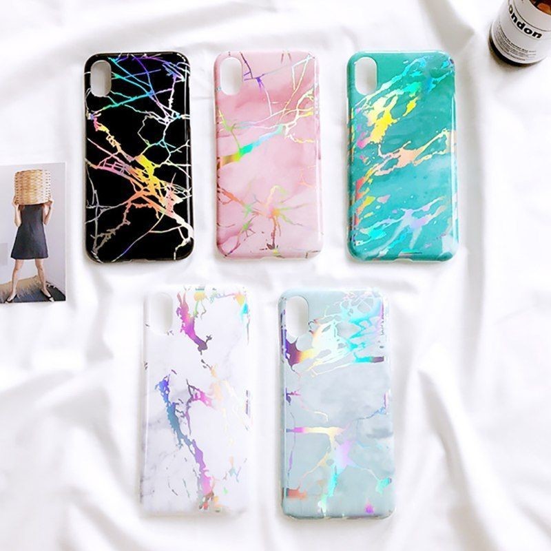 Colorful Holo Laser Marble Phone Case