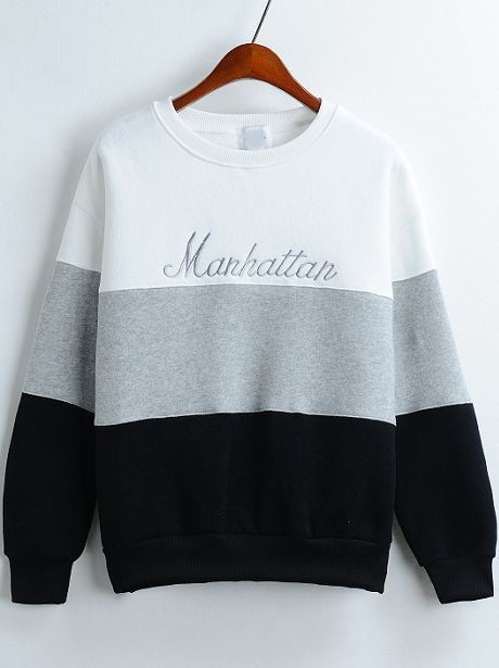 Colour-block Round Neck Sweatshirt