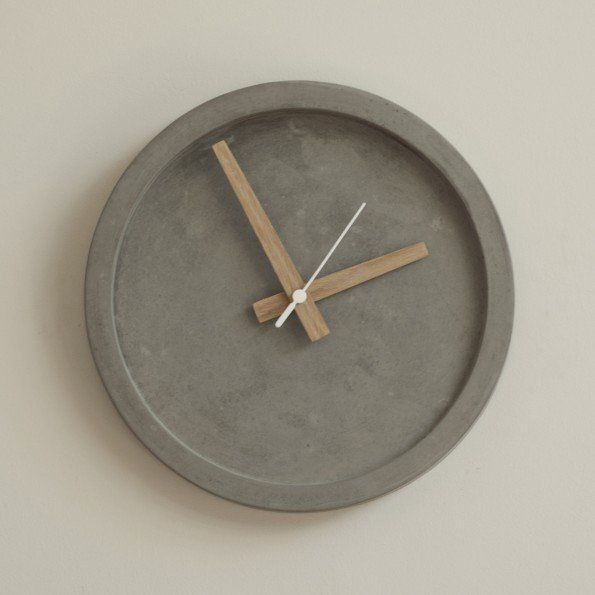 Concrete Wall Clock - Grey