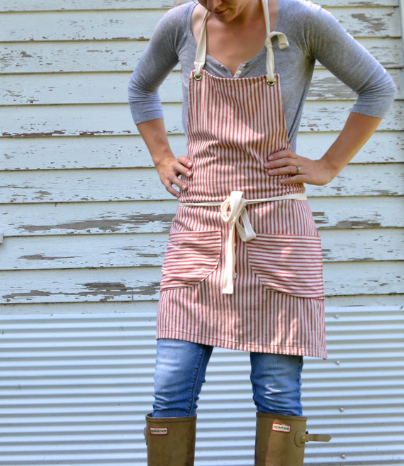 Cotton Ticking Apron
