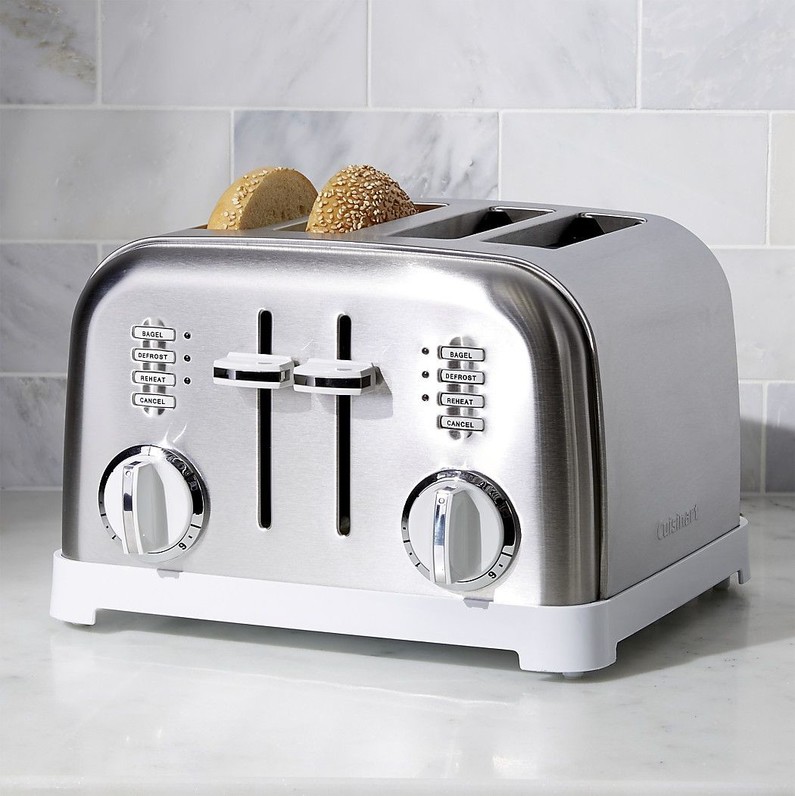 Cuisinart Classic 4-Slice White/Brushed Stainless Steel Toaster