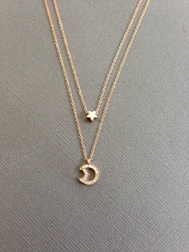 Dainty Moon and Star Necklace