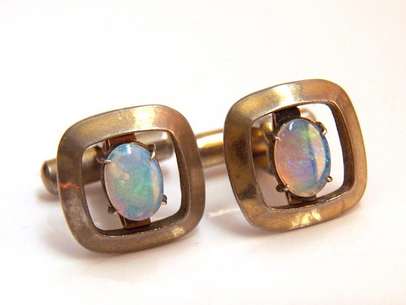 Dark Blue Sapphire Cufflinks Sterling Silver Cuff Links