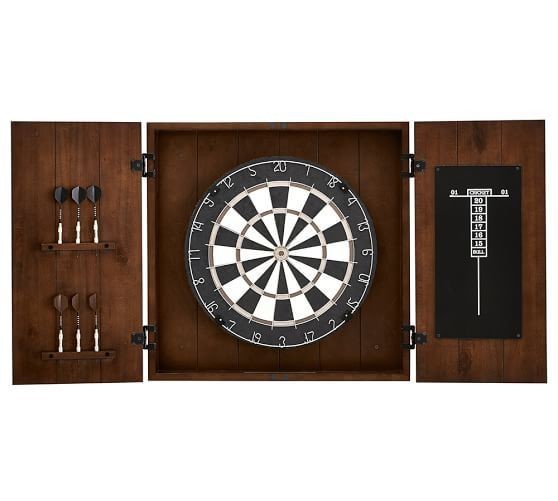 Dartboard Wood Cabinet Game Set
