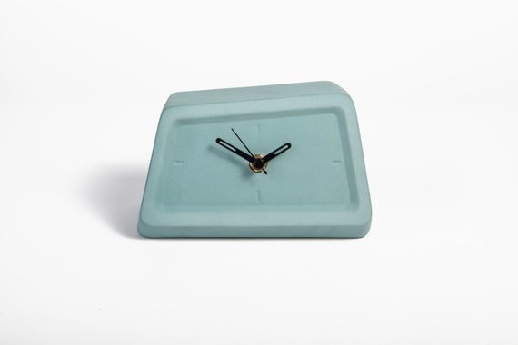 desk clock, turquoise decor, modern minimalist table clock, desk clocks, mantel decor, modern clocks, tale decor, mantel clock, husband gift