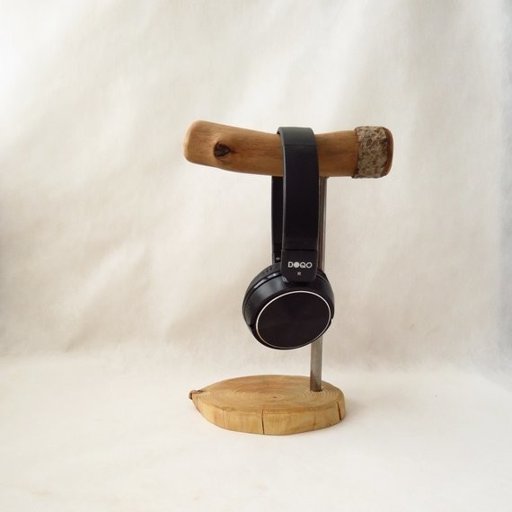 Driftwood headphone stand