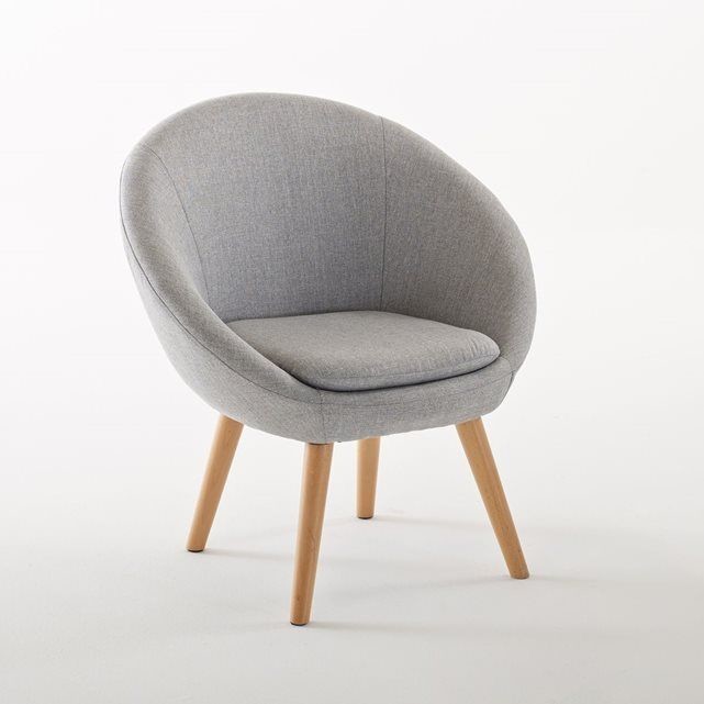 Fauteuil boule, piètement hêtre, JIMI