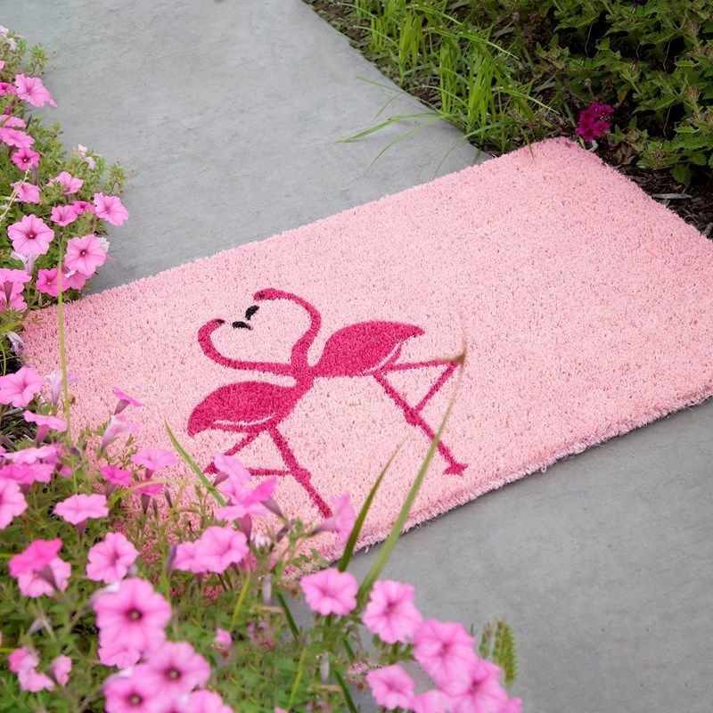 Flamingos Handwoven Coir Doormat