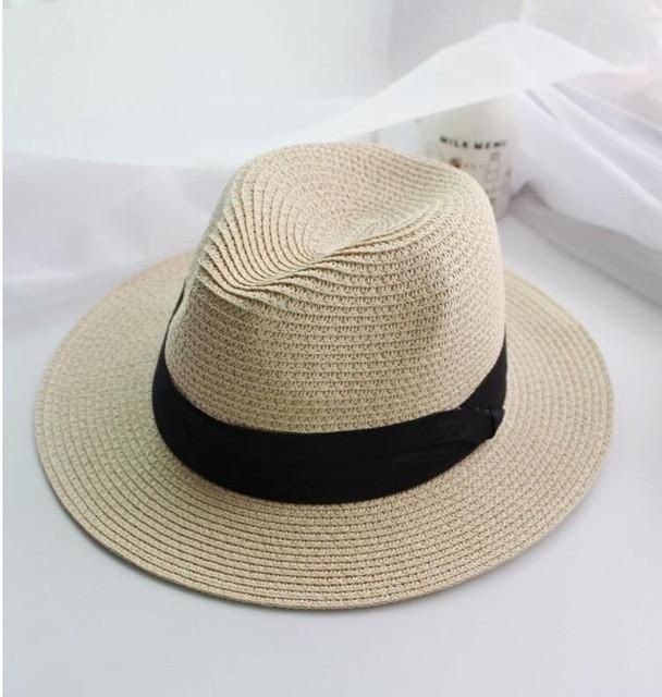 Floppy straw panama beach hat