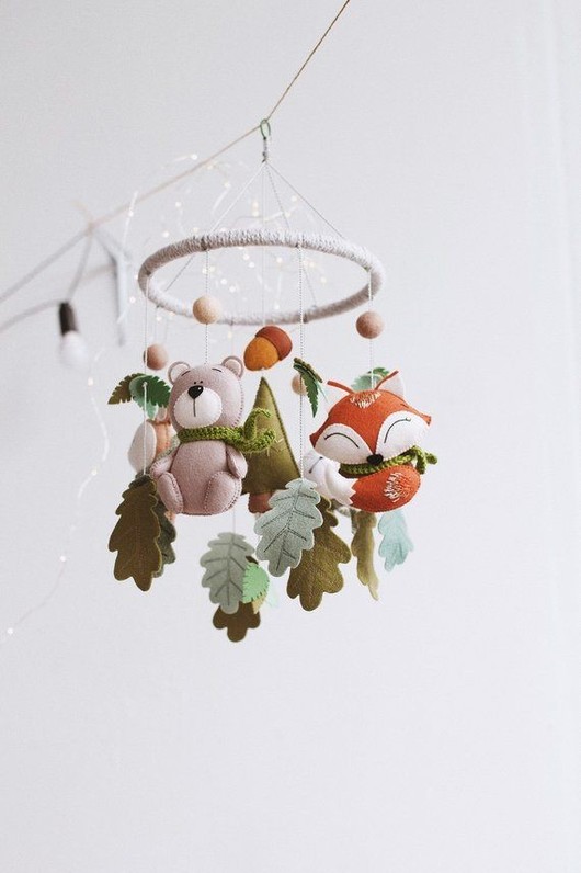 Forest baby mobile