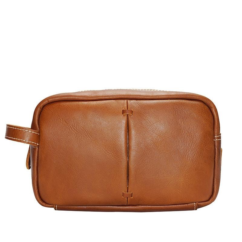 Full Grain Leather Dopp Kit Cosmetic Bag