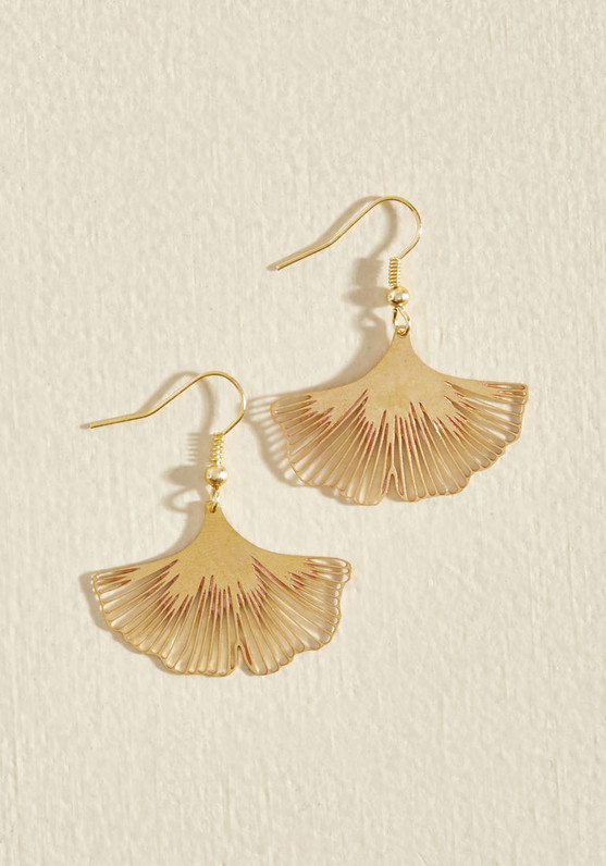 Ginkgo a Long Way Earrings