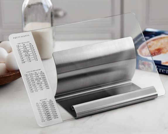 Glass & Stainless-Steel Cookbook Holder