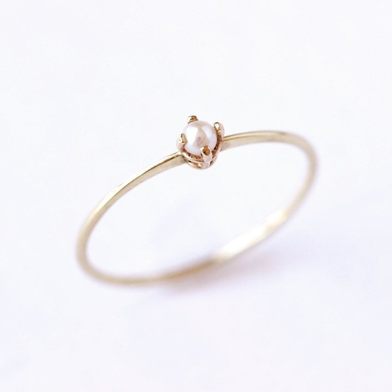 Gold Pearl Ring