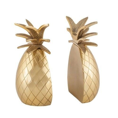 Gold Pineapple Bookends