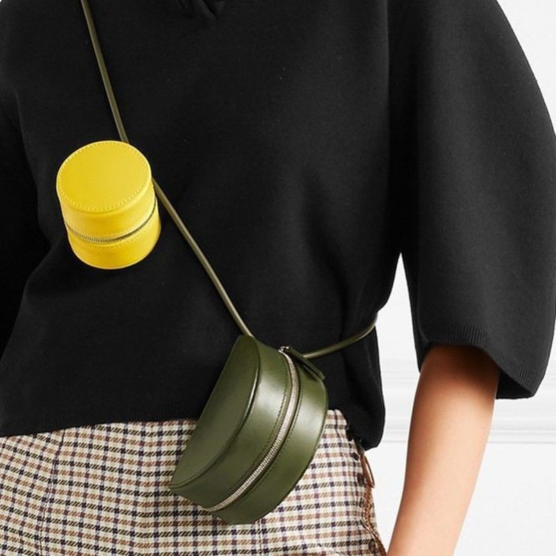 Green and Yellow Round Belt Bag Mini
