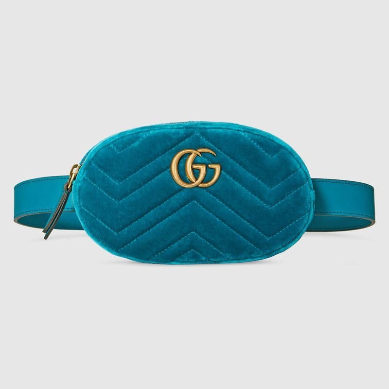 Gucci GG Marmont matelassé velvet belt bag