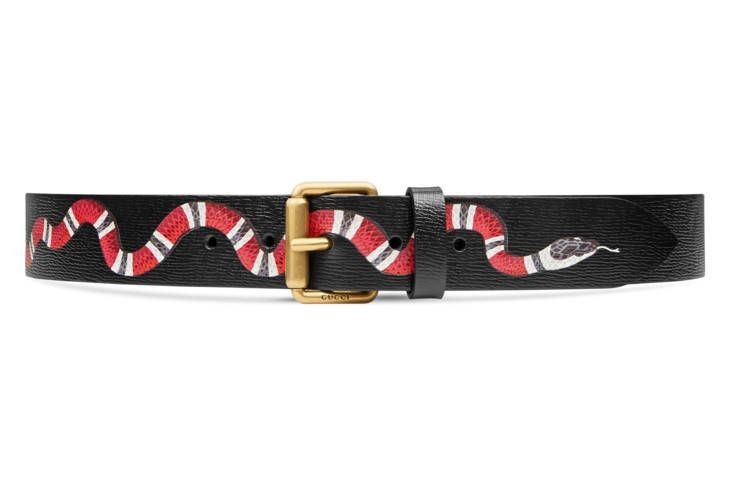 Gucci GG Supreme belt with Kingsnake print