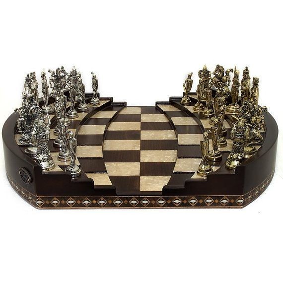 Handmade Chess Set with Classy Metal Figures