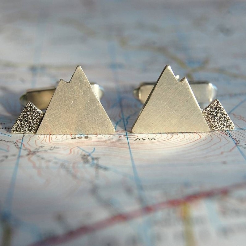 Handmade Sterling Silver Mountain Cufflinks