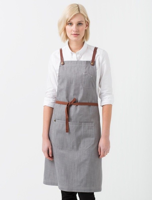 Henry Bib Apron - Pebble