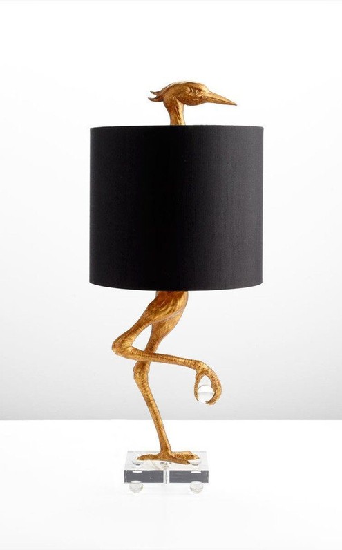 Ibis Table Lamp with Black Satin Shade design