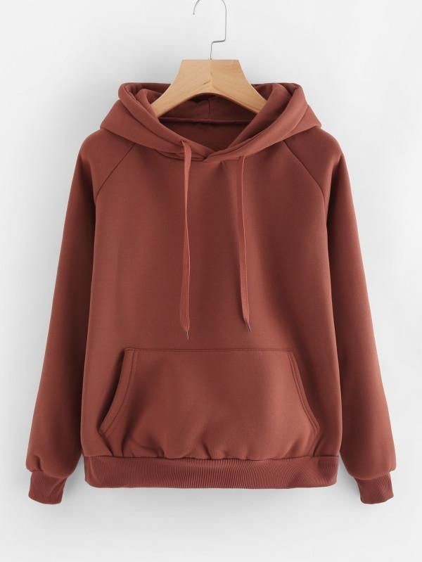 Kangaroo Pocket Drawstring Hoodie