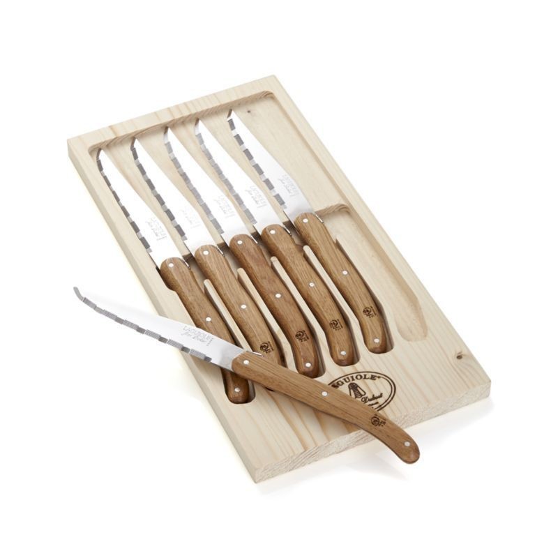 Laguiole  Oak Steak Knives, Set of 6