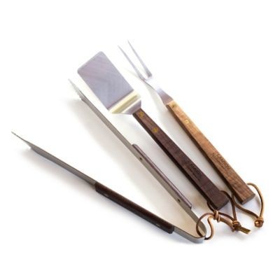 Lamson Bbq Tailgater 3-Piece Tool Set In Walnut
