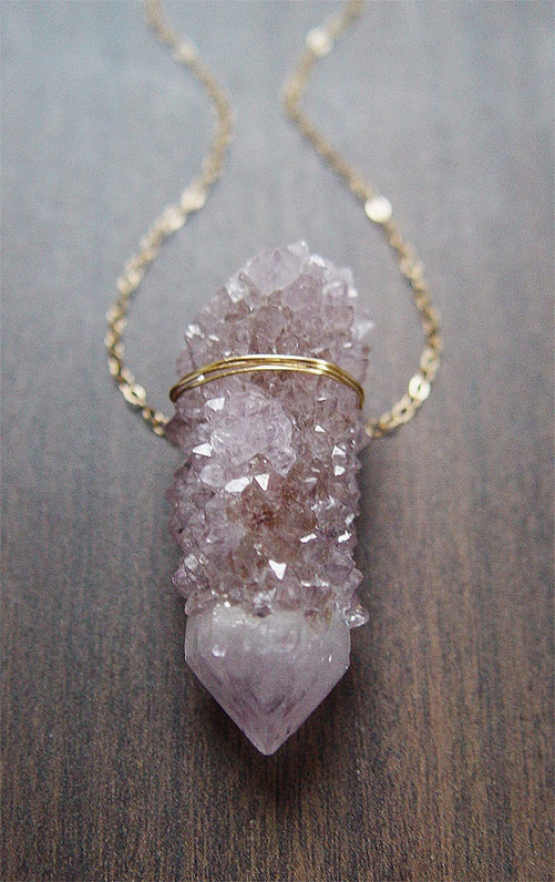 Lavender Spirit Quartz Druzy Necklace