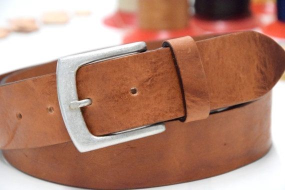 Leather belt tan vintage