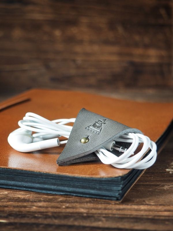 Leather Cord Holder #Grey
