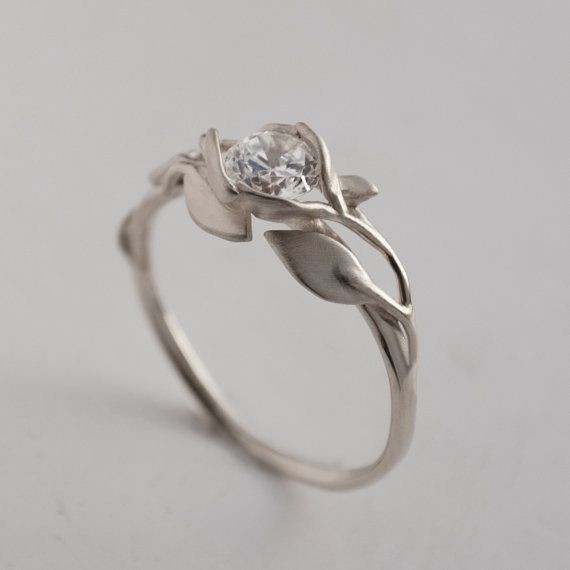 Leaves Moissanite Ring