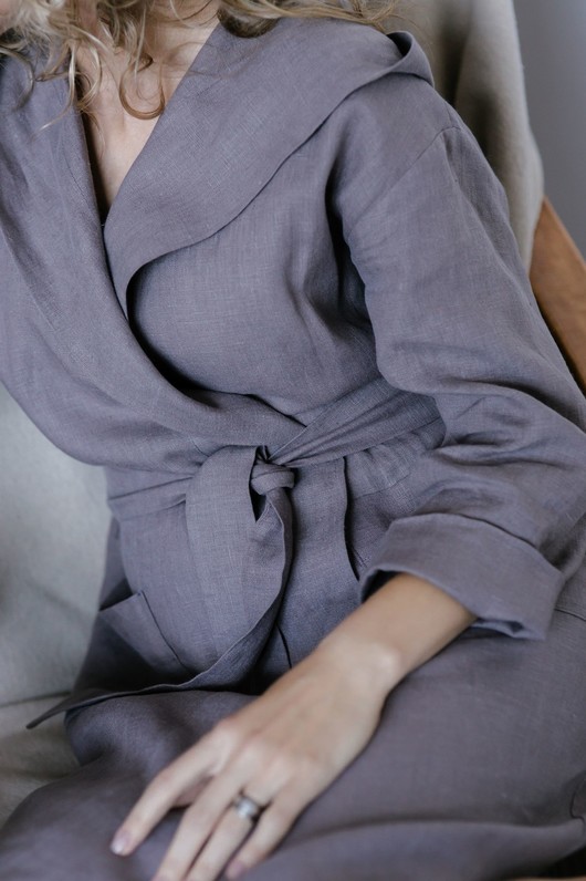 Linen bathrobe